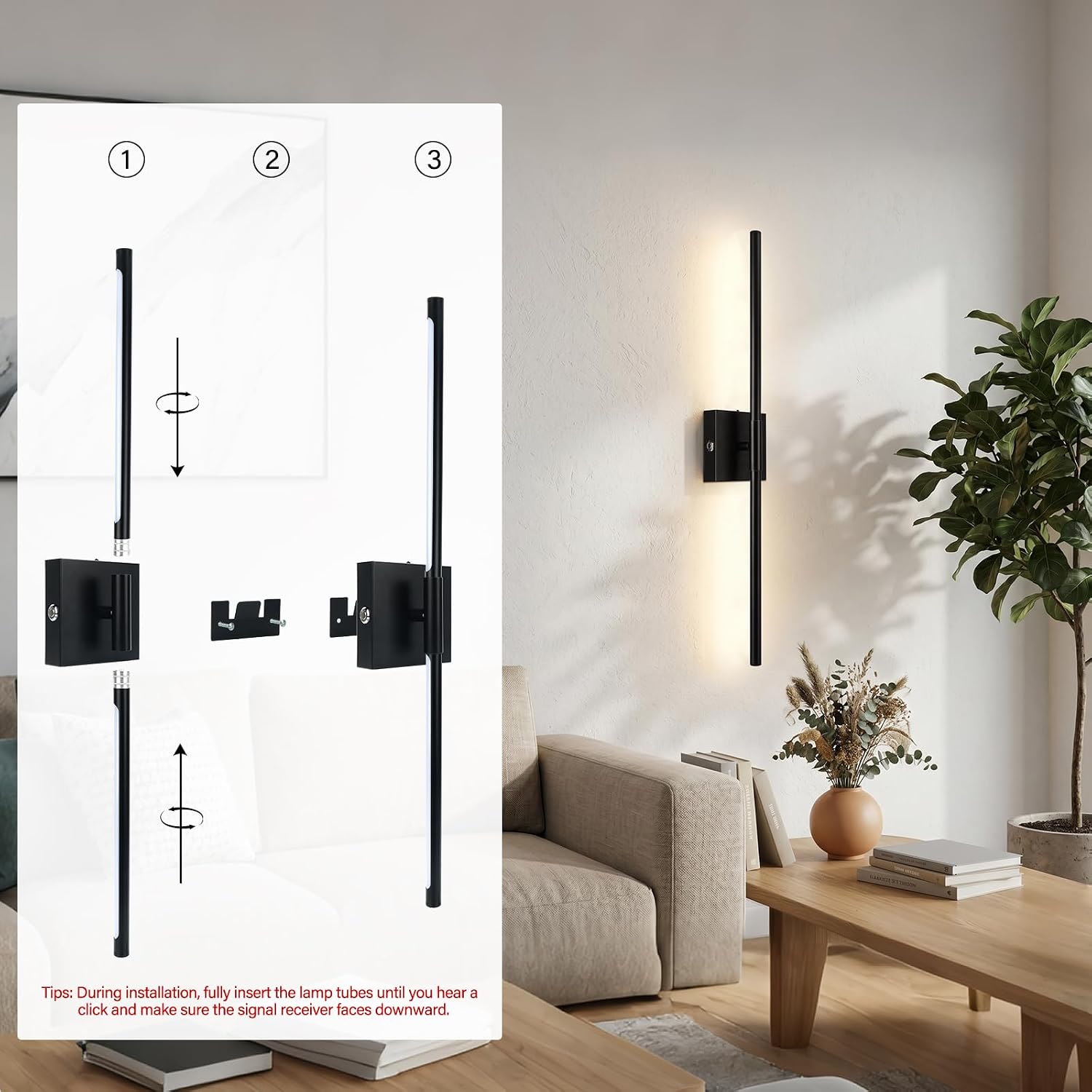 Wall sconce product features and room setting