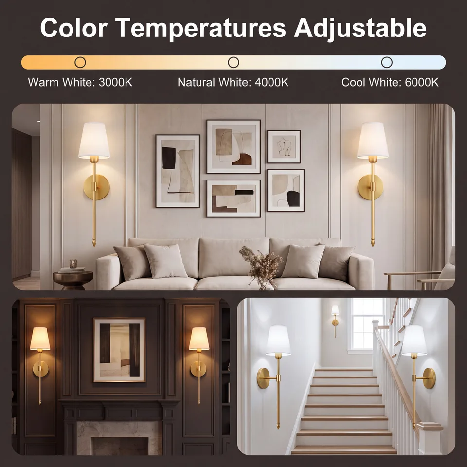 ARCWEISSO rechargeable gold wall sconce, product view 7