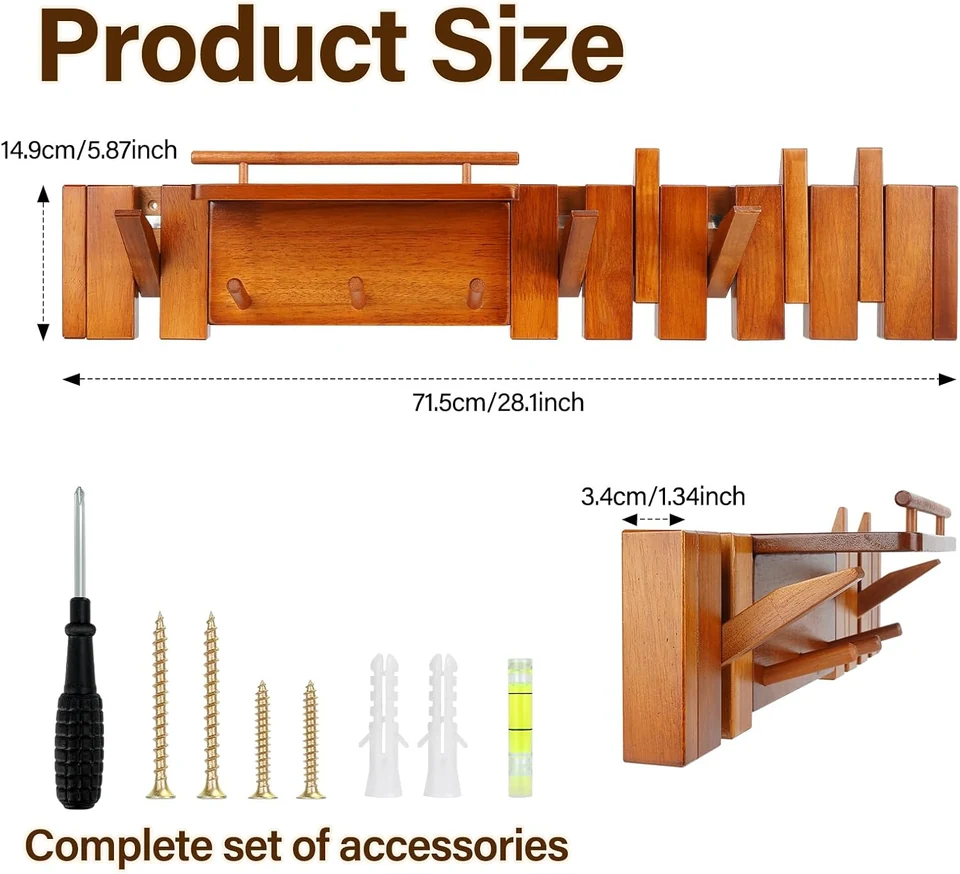 ARCWEISSO wall-mounted hanger 9-hook product view 6